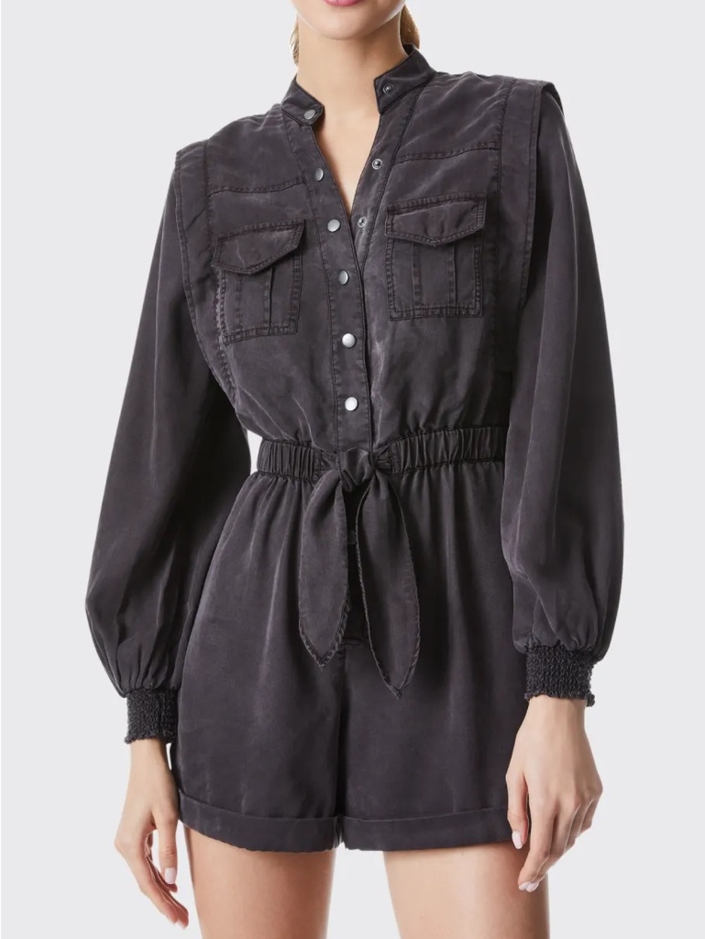 Alice & Olivia | Kota Cargo Short Romper - Brown - Size 2